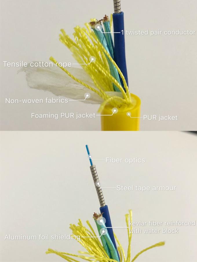 Cable umbilical Rov híbrido para transmisión de energía y señal Rov 10