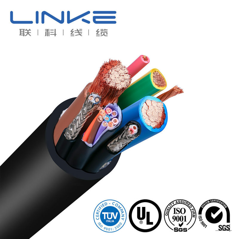 Cable de energía de diseño de núcleo múltiple chaqueta de TPU para alambre de línea de alimentación en vehículos de energía