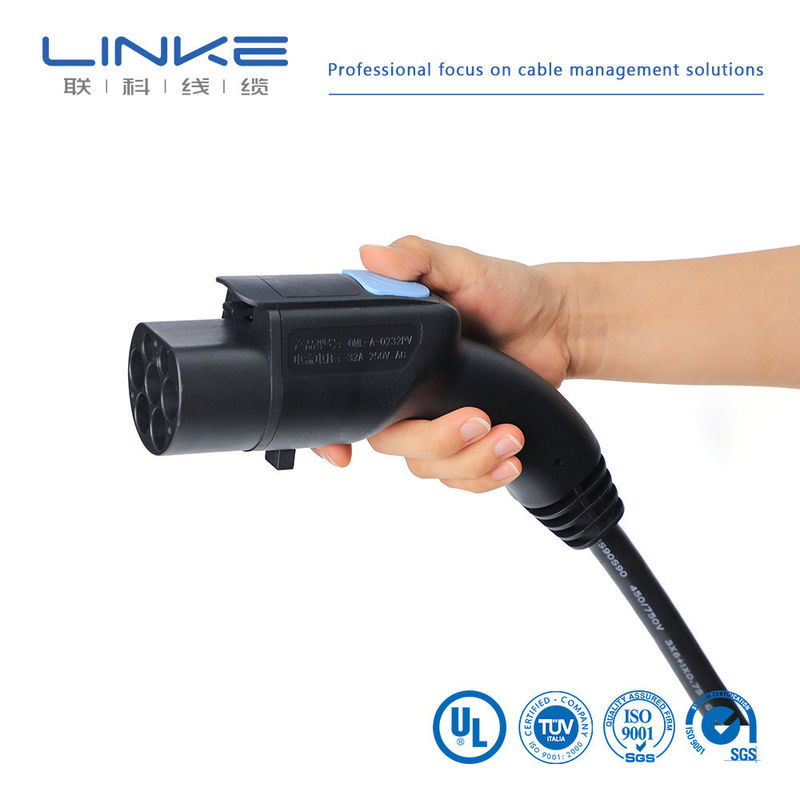 Cable de carga de vehículo eléctrico de latón plateado de EV AC 32A 7kw 16A 3.5kw
