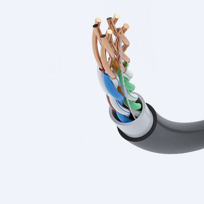 Cable de datos blindado CAT6 FTP personalizado con carcasa LSZH ignífugo para transmisión de datos de alta velocidad