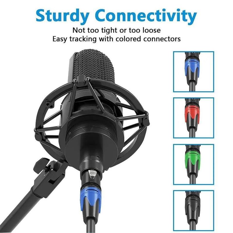 Cable XLR de 3m de Macho a Hembra con Cable de Cobre Desnudo para Conexión de Micrófono de Audio de Alta Calidad