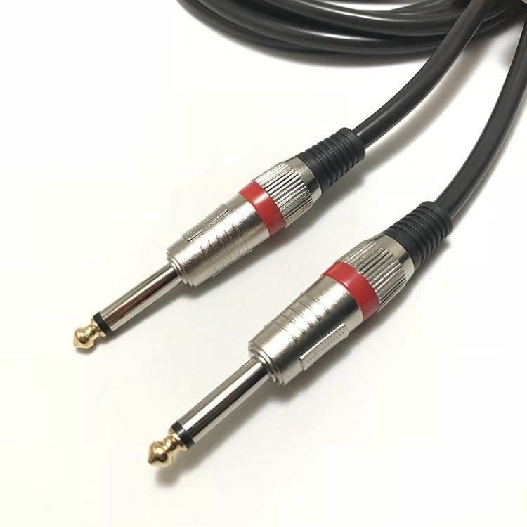 Ángulo a recto Cable de guitarra eléctrica 10FT/30FT Negro trenzado 6.35mm 1/4 pulgadas