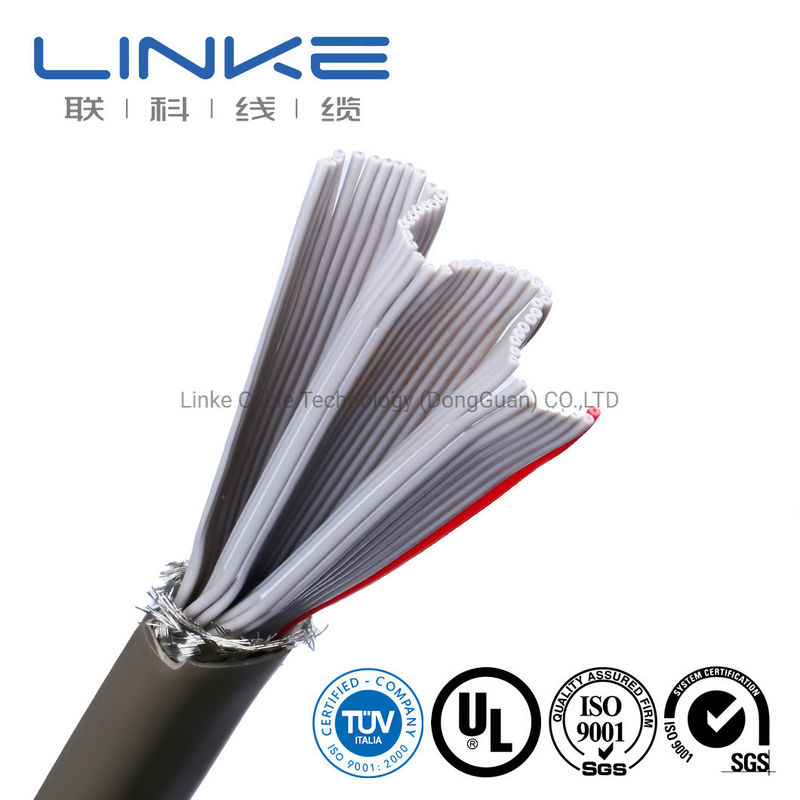 Cable eléctrico UL plano con materiales de vendaje de tuberías de PVC y 50 núcleos 28AWG