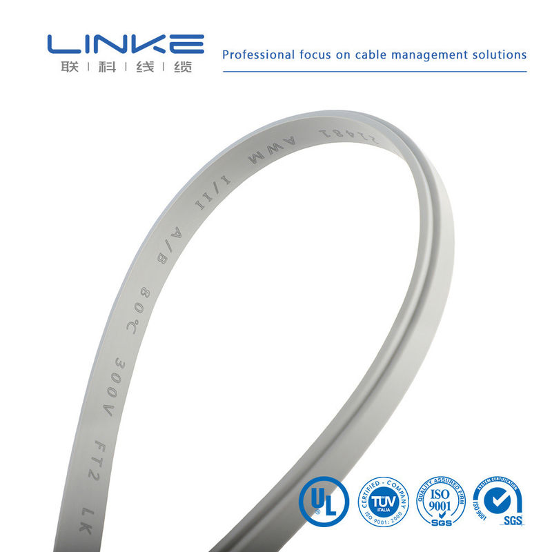 UL1185 Cable paralelo de PVC gris de alambre plano con forma de cinta plana flexible de 10 pines