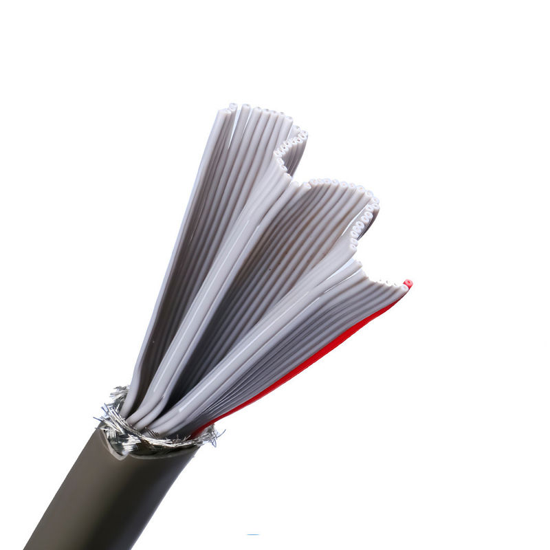 Material de cubierta PVC UL2464 Gris con borde rojo 20 pines de cable de altavoz de cinta plana
