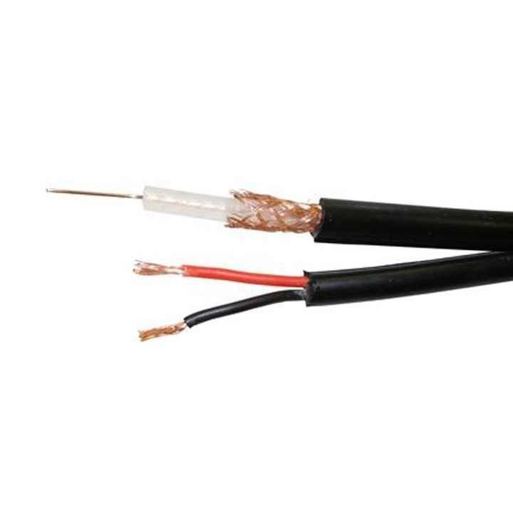 Cables de cámaras de CCTV con alambre redondo Rg59 2c Cable coaxial OEM Rj59 para sistemas de seguridad