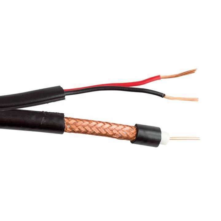 Cables de cámaras de CCTV con alambre redondo Rg59 2c Cable coaxial OEM Rj59 para sistemas de seguridad