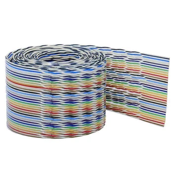 Cable plano flexible de 50 pines con revestimiento de PVC, alambre redondo y voltaje nominal de 300V