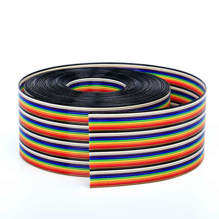 UL2651 28AWG 1.27mm Pitch 10pin 12pin Rainbow Ribbon Harness Cable plano para el sector industrial