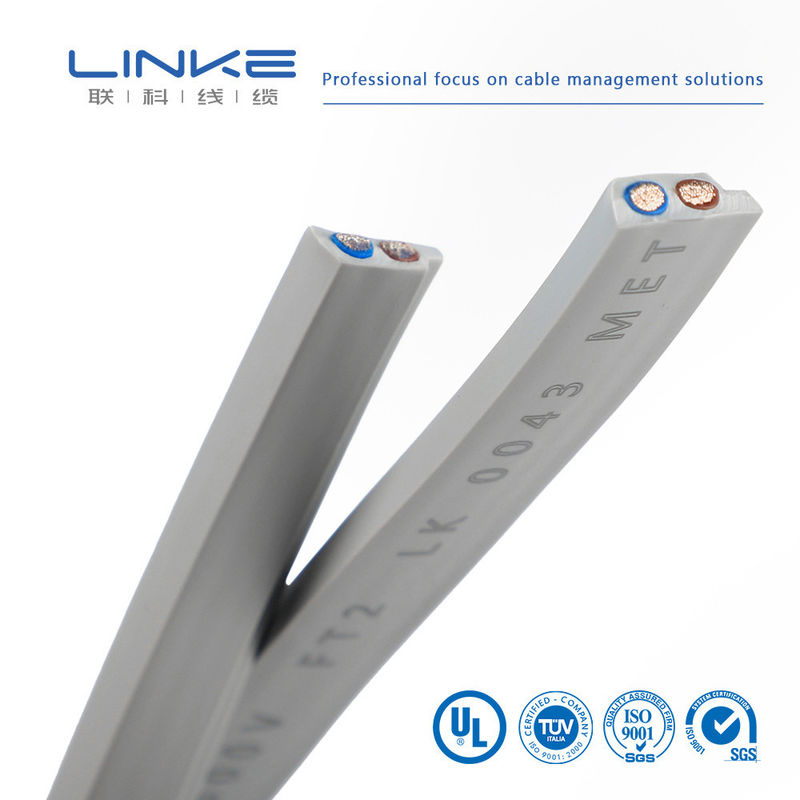 Cable de cable de alimentación de caucho flexible de semiconductor de núcleo 2 con aislamiento de cobre y PVC enlatado para aplicaciones de 300 V