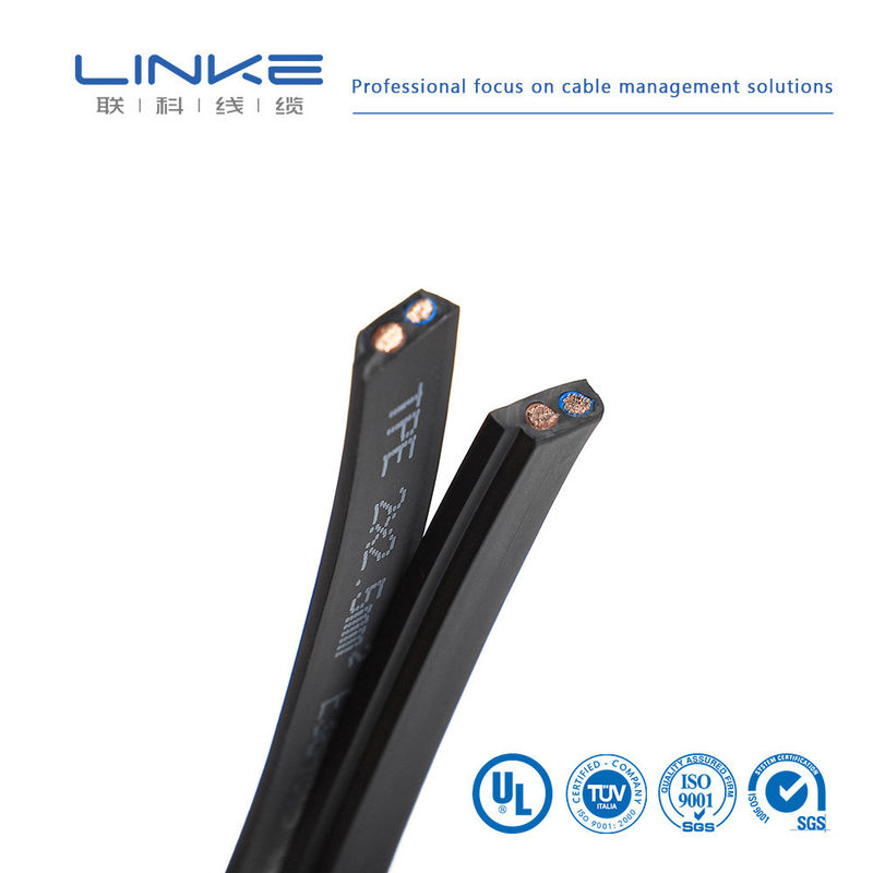 Cable plano nominal de 300 V con núcleo de cobre en la cubierta de PVC para aplicaciones automotrices e industriales