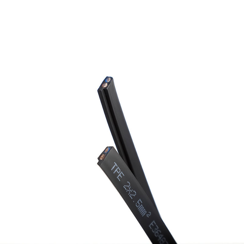 Cable plano nominal de 300 V con núcleo de cobre en la cubierta de PVC para aplicaciones automotrices e industriales