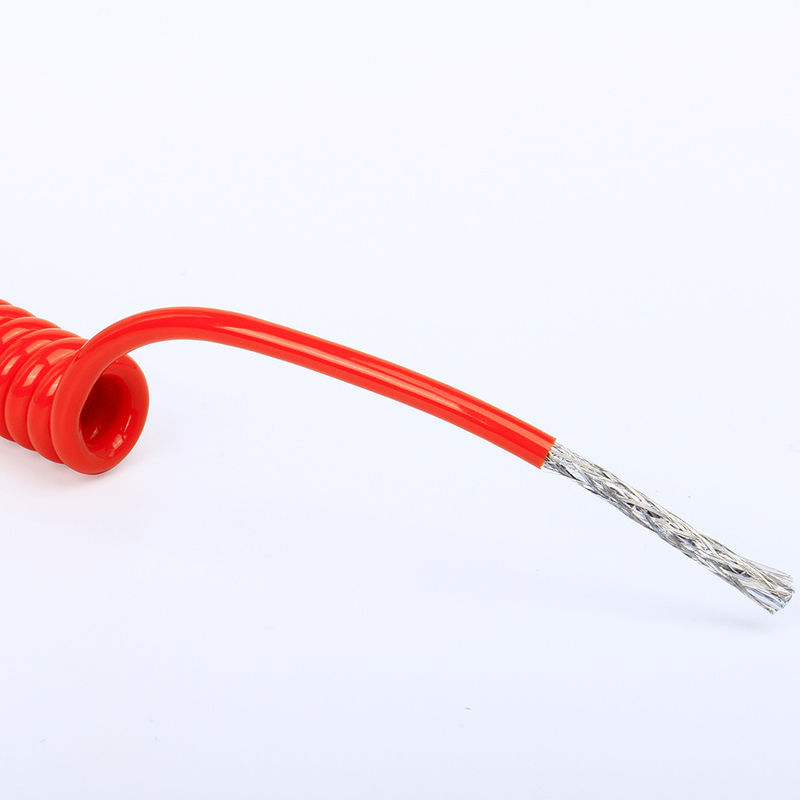 Cable de resorte espiral de TPU/PUR/PU con conductor de cobre desnudo de fuerte elasticidad