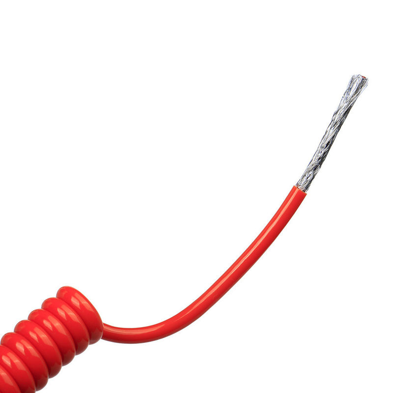 Cable de resorte espiral de TPU/PUR/PU con conductor de cobre desnudo de fuerte elasticidad