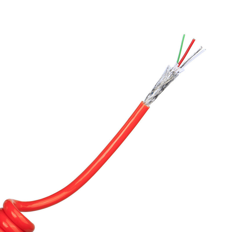 Cable de resorte espiral de TPU/PUR/PU con conductor de cobre desnudo de fuerte elasticidad