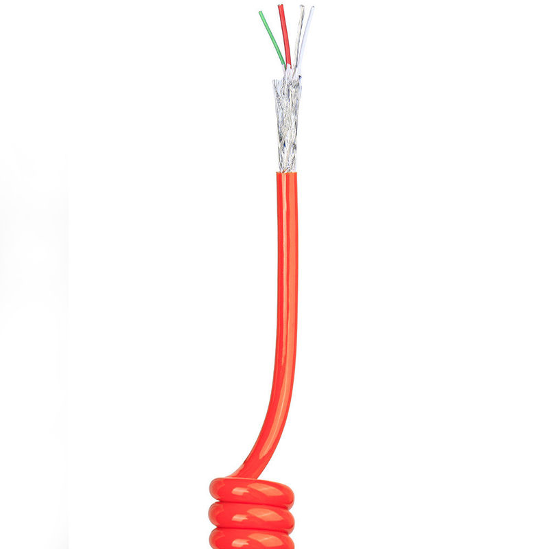 Cable de resorte espiral de TPU/PUR/PU con conductor de cobre desnudo de fuerte elasticidad