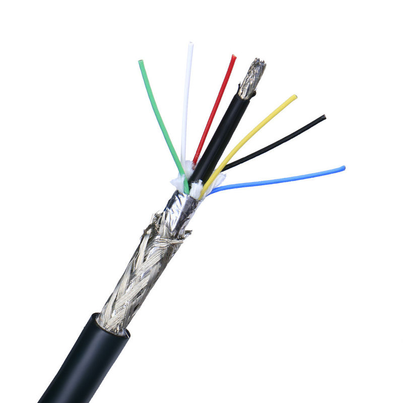 Cable de control de múltiples núcleos blindado 26AWG 28AWG 4 núcleos de cobre PVC Cable de señal de chaqueta