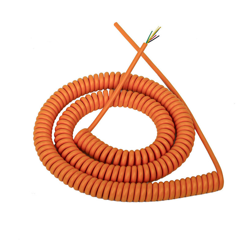 Cable de robótica de resorte de energía espiral enrollado de chaqueta de goma para enrollado suave