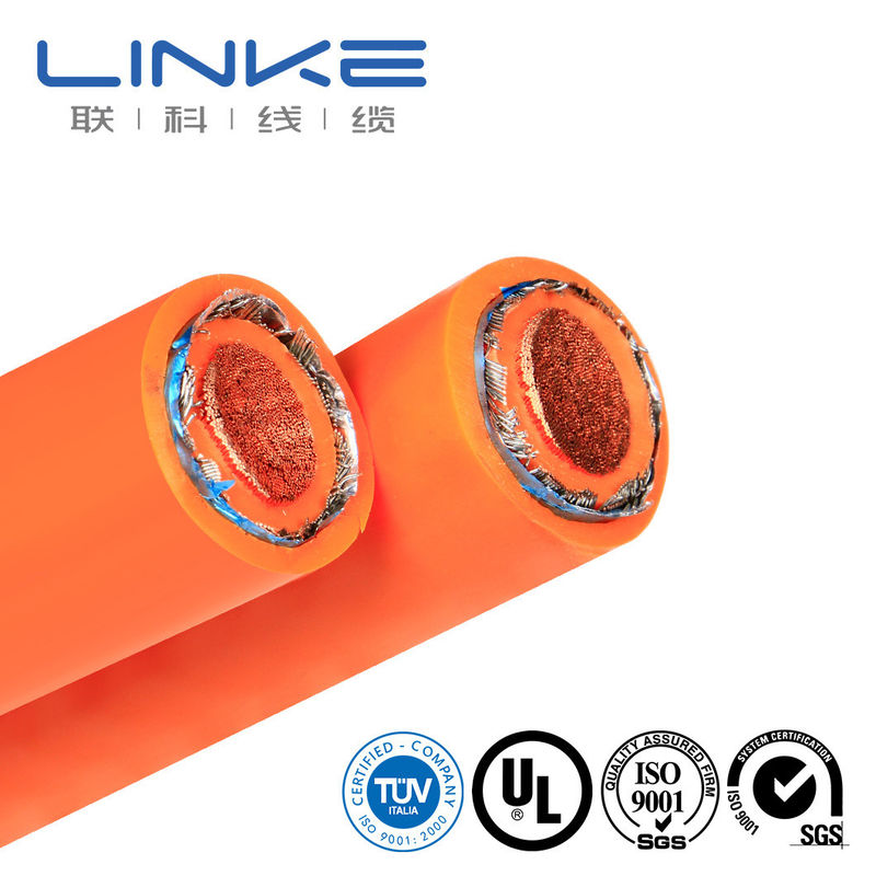 XLPE Cable de alta tensión de chaqueta Ev Cable de carga 25Mm2 35Mm2 50Mm2 70Mm2 Naranja 1000/1500V Cable de automóviles HV doble aislado Cable blindado para vehículos eléctricos