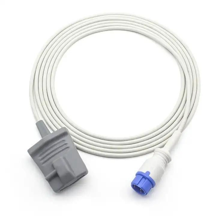 TPU chaqueta de conductor de cobre enlatado y escudo SpO2 Cable en bruto para el oxímetro de pulso aislamiento de silicona de grado médico