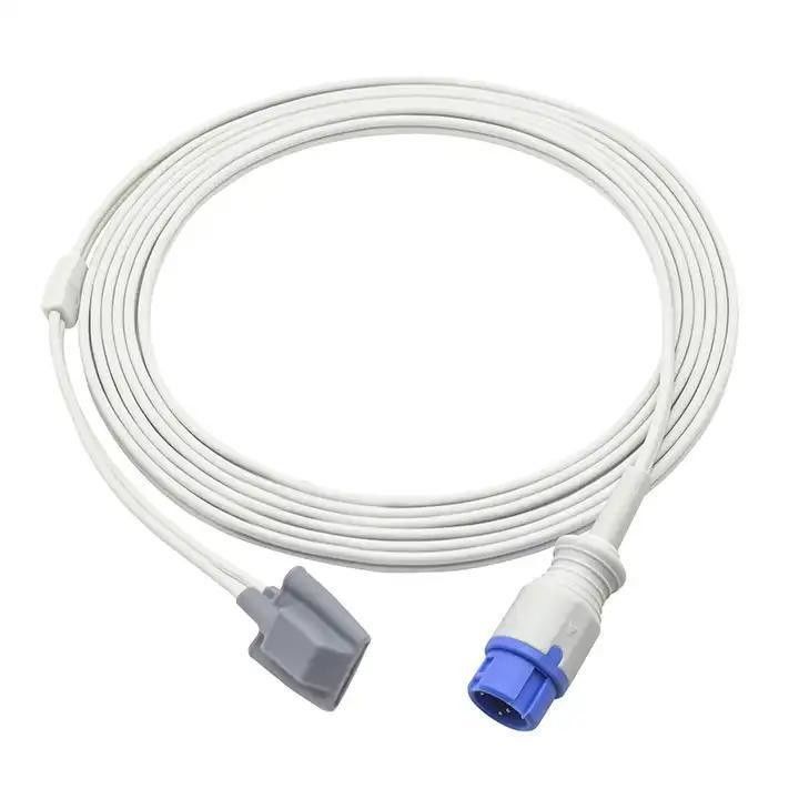 Cable adaptador de SpO2 médico reutilizable con núcleo de cobre estañado para aplicaciones de alto voltaje