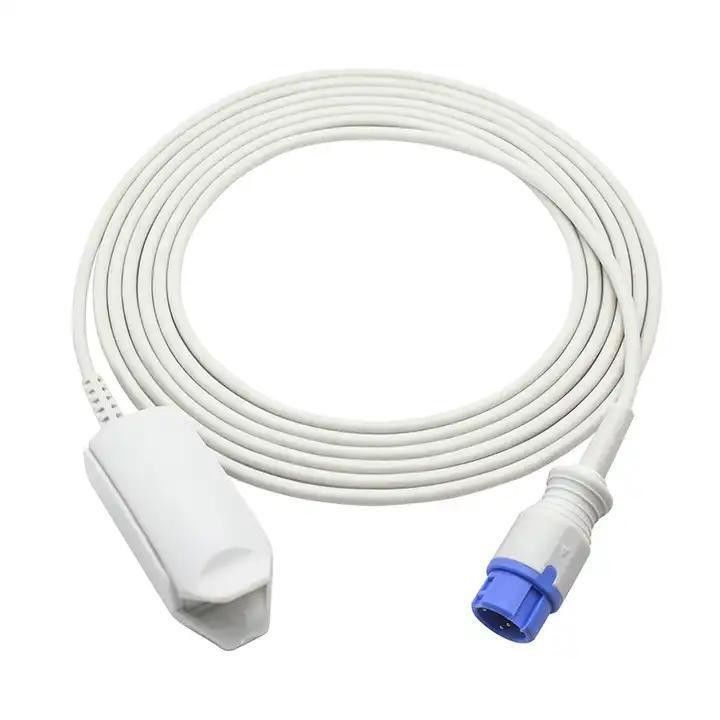 Cable adaptador de SpO2 médico reutilizable con núcleo de cobre estañado para aplicaciones de alto voltaje