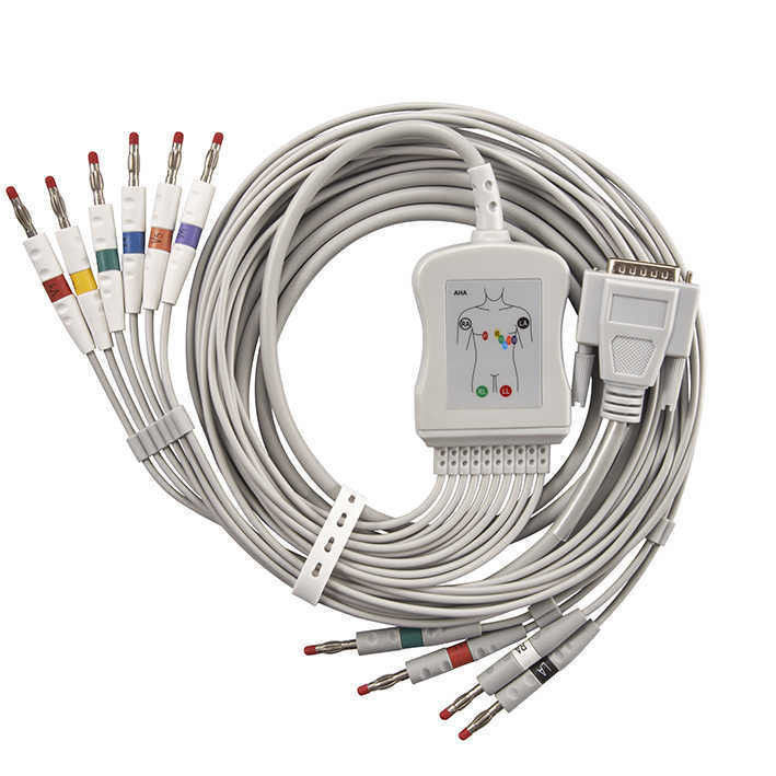 12 canales de ECG de la máquina de repuestos de cobre enlatado médico para el paciente ECG cable