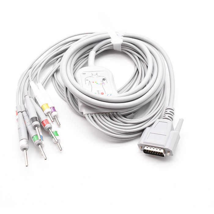 12 canales de ECG de la máquina de repuestos de cobre enlatado médico para el paciente ECG cable