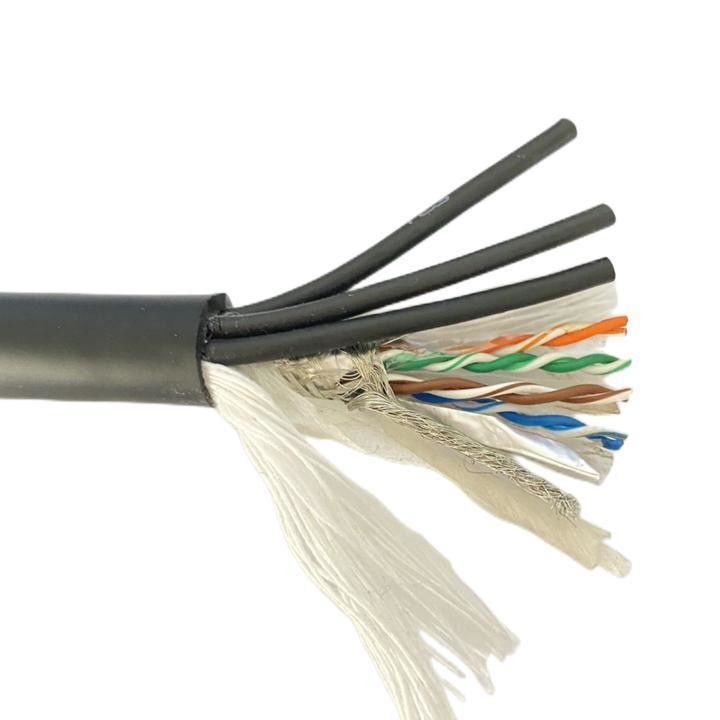 Cable coaxial Rg59 con 2 cables de alimentación para comunicación y cámara de circuito cerrado
