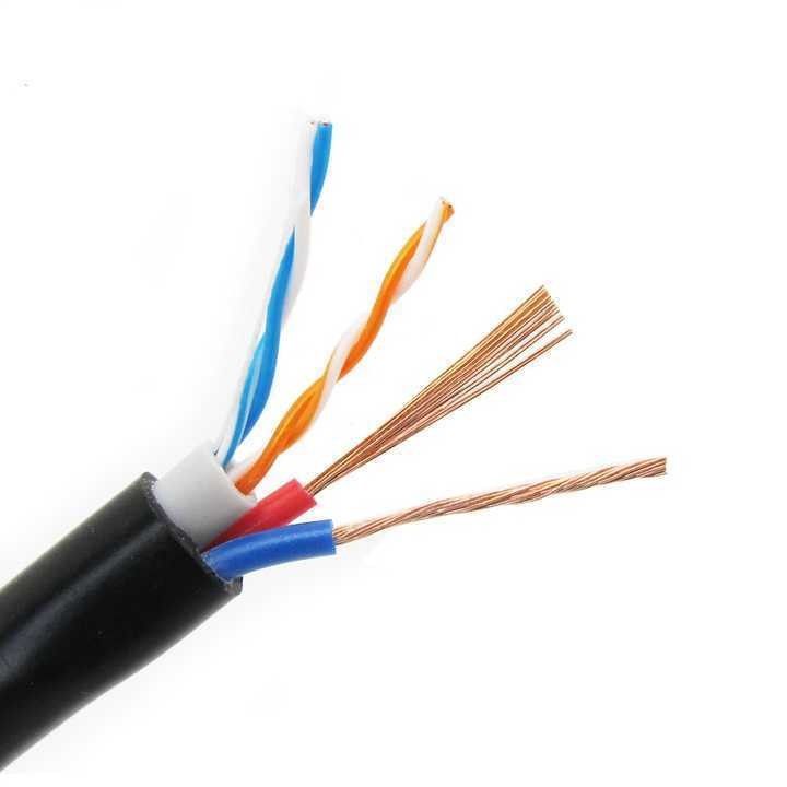 Cable coaxial Rg59 con 2 cables de alimentación para comunicación y cámara de circuito cerrado