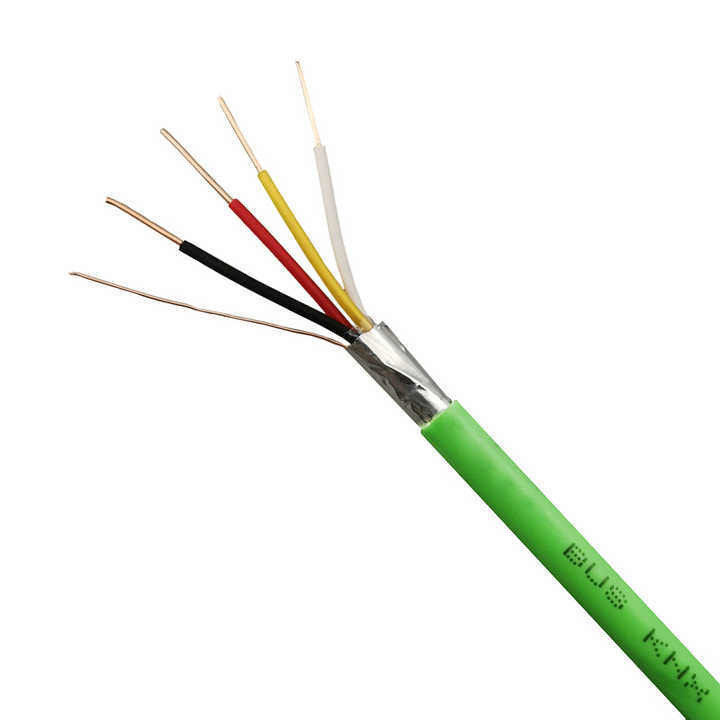 Material de conductor de cobre / enlatado de cobre personalizado chaleco verde PUR Canbus cable de bus industrial con forma de alambre redondo