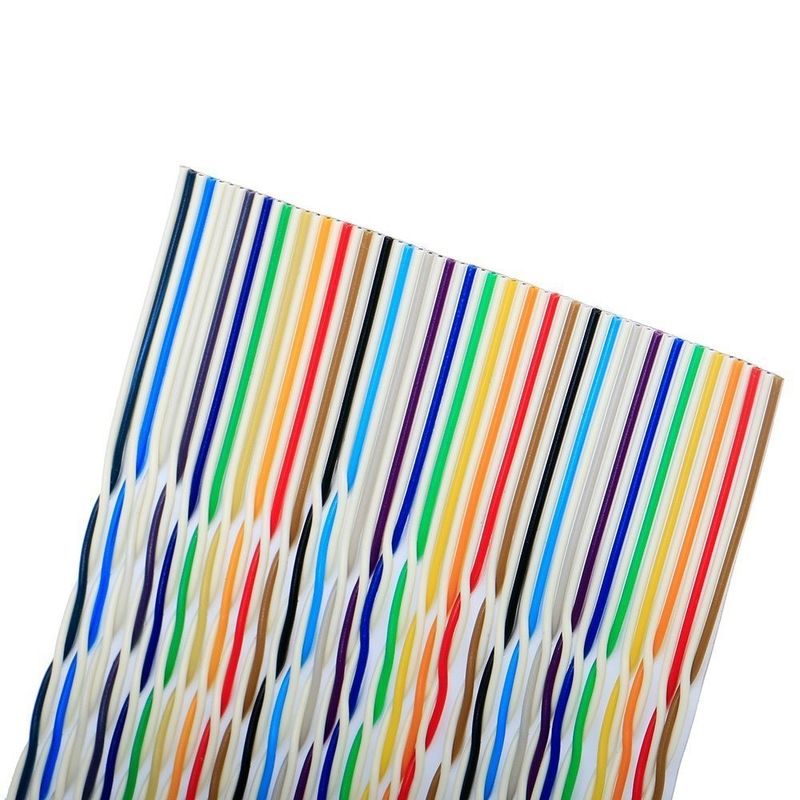 Cable plano de cobre flexible para conectores IDC personalizado a petición y envolvente de PVC