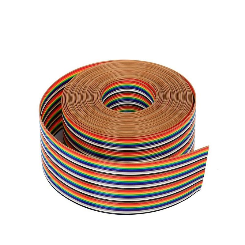 Cable de datos plano de extensión de cinta de 8/10/14/16/20/40/50 pines con borde rojo y materiales de aislamiento personalizables