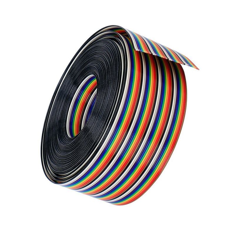 Cable de datos plano de extensión de cinta de 8/10/14/16/20/40/50 pines con borde rojo y materiales de aislamiento personalizables