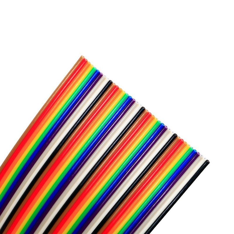 Cable de datos plano de extensión de cinta de 8/10/14/16/20/40/50 pines con borde rojo y materiales de aislamiento personalizables