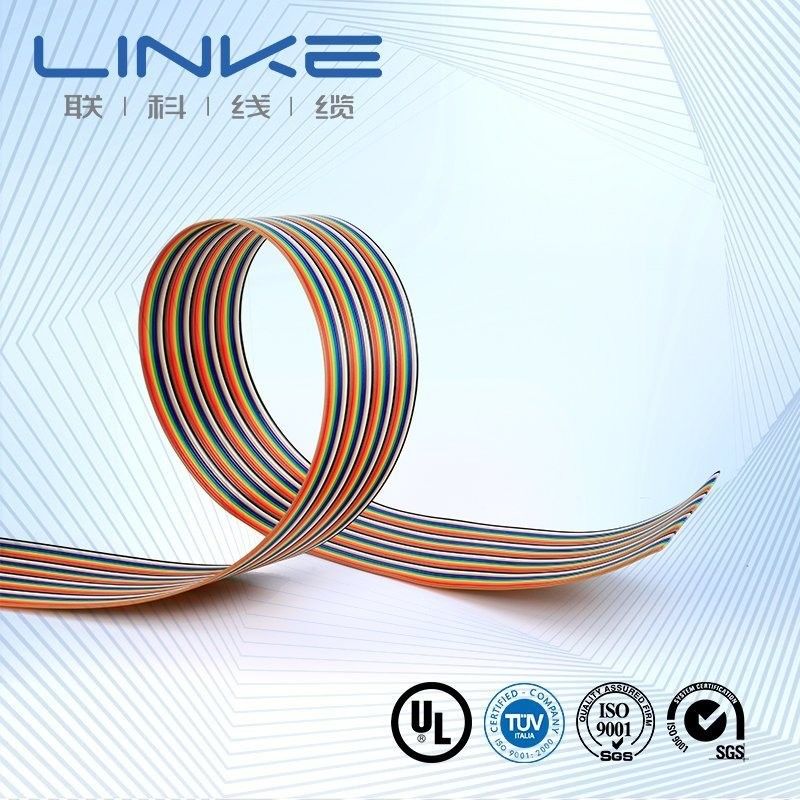 Cable de datos plano de extensión de cinta de 8/10/14/16/20/40/50 pines con borde rojo y materiales de aislamiento personalizables