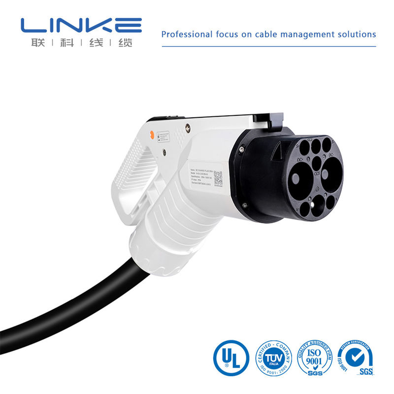 Cable de cargador de vehículos eléctricos tipo 2 a tipo 2 negro 32A 11kw 3 fases con chaqueta de silicona