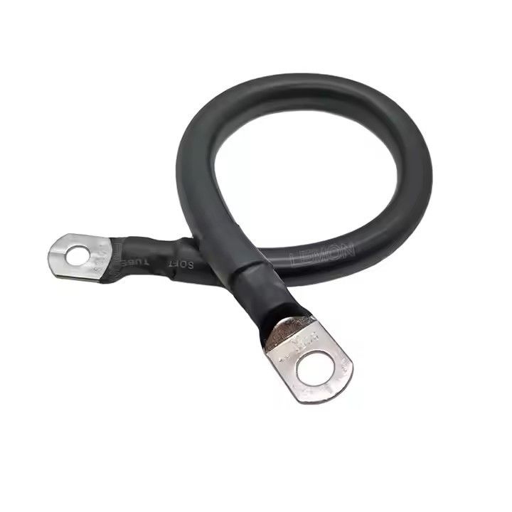 Cables de batería de color negro de 2 gabaritos AWG cable de cobre para energía solar, marina, inversor