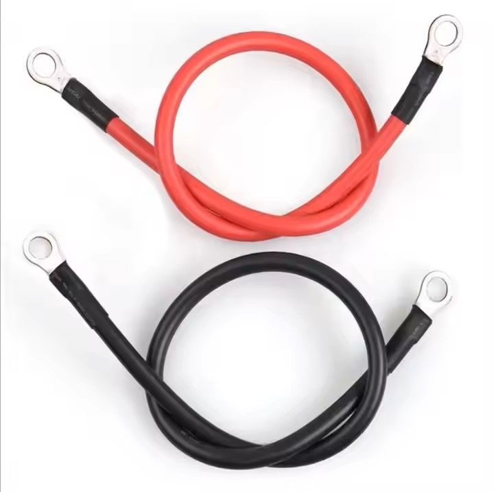Cables de batería de color negro de 2 gabaritos AWG cable de cobre para energía solar, marina, inversor