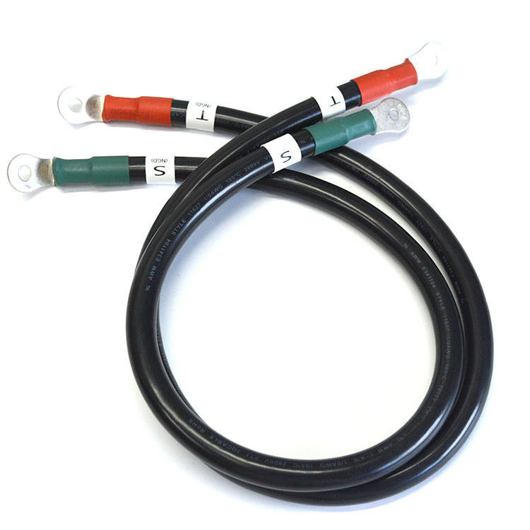 Cables de batería de color negro de 2 gabaritos AWG cable de cobre para energía solar, marina, inversor