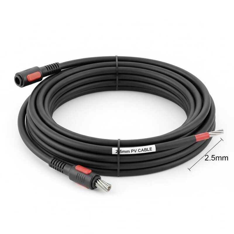 Cable fotovoltaico de 2.5 mm Panel solar de corriente continua Cable de alimentación con conductor de cobre enlatado