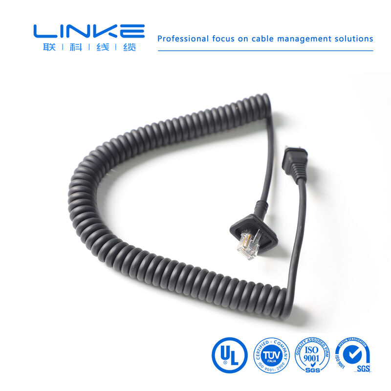 Categoría 6 Cable de red de resorte industrial blindado de gigabit con conector RJ45 para Ethernet industrial
