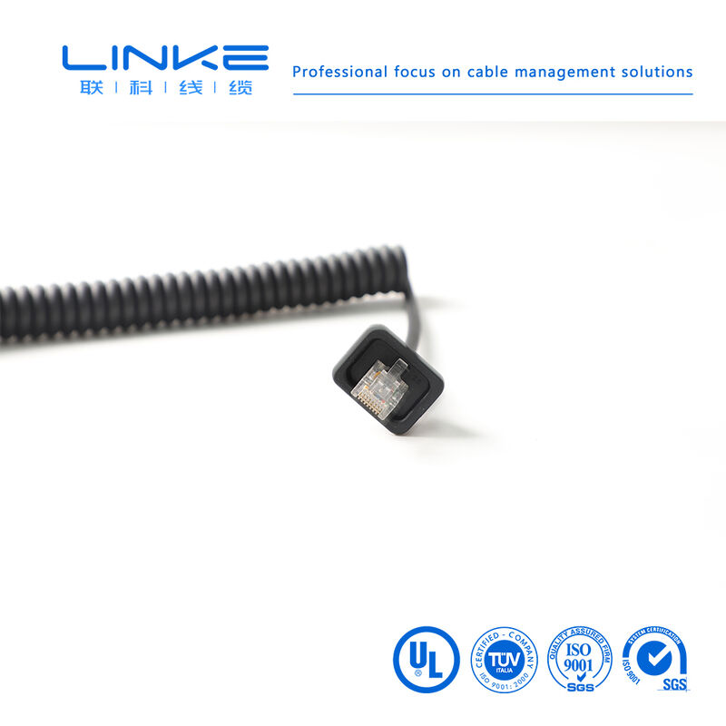 Categoría 6 Cable de red de resorte industrial blindado de gigabit con conector RJ45 para Ethernet industrial