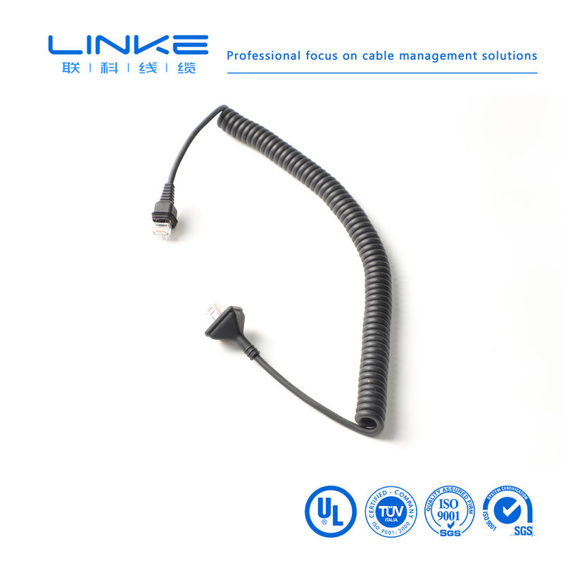 Categoría 6 Cable de red de resorte industrial blindado de gigabit con conector RJ45 para Ethernet industrial