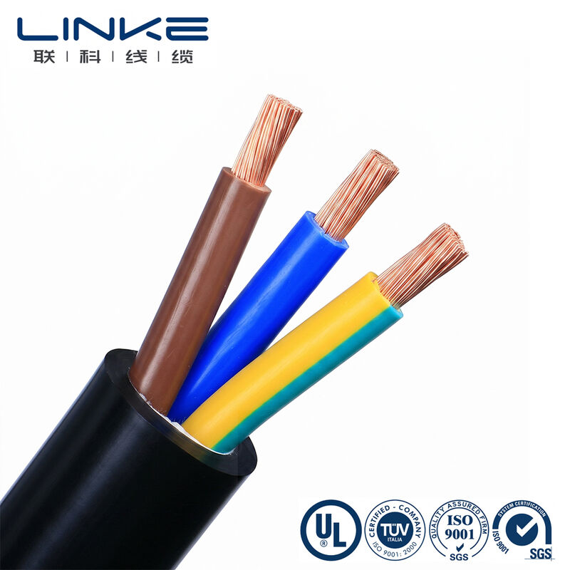 H05VV-F 3 núcleos 6 mm cable de alimentación flexible de cobre fino con hebras conductor de PVC envuelto cable eléctrico multicorreo