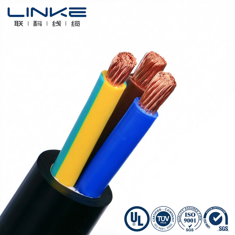 H05VV-F 3 núcleos 6 mm cable de alimentación flexible de cobre fino con hebras conductor de PVC envuelto cable eléctrico multicorreo