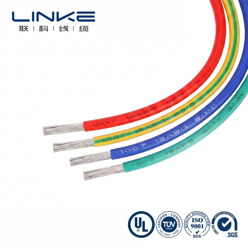 UL1007 Cable de conexión electrónica con conductor de cobre enlatado de 300 V Envase de PVC nominal y personalizable