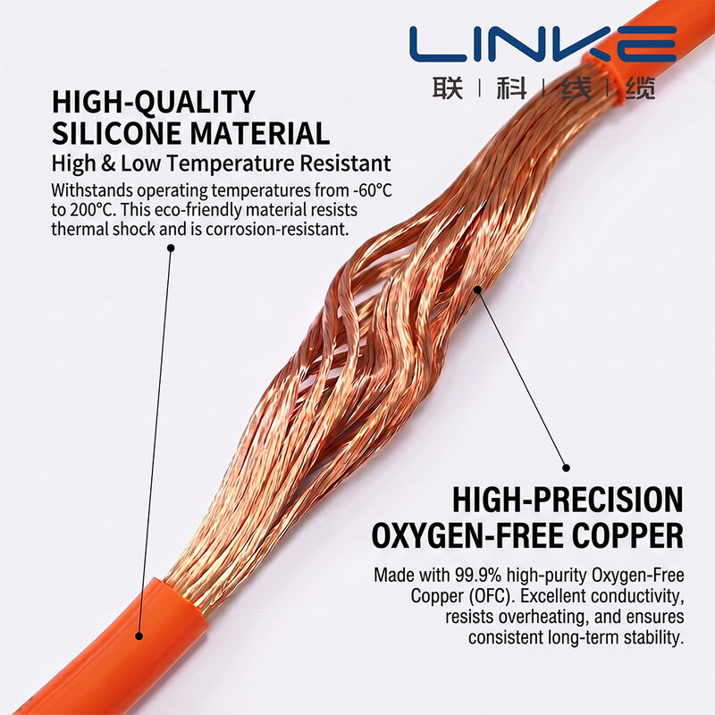 Cable de silicona ultra suave de alta temperatura 200°C, voltaje nominal 600V, para almacenamiento de energía y drones