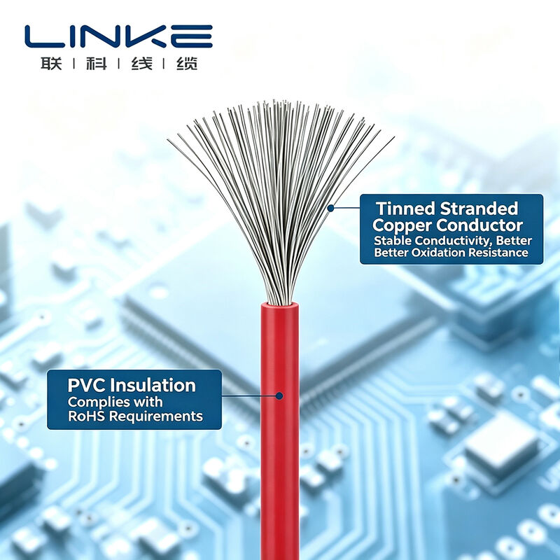 UL10269 Alta tensión 1000V 105°C Cable de conexión aislado de PVC con conductor de cobre enlatado